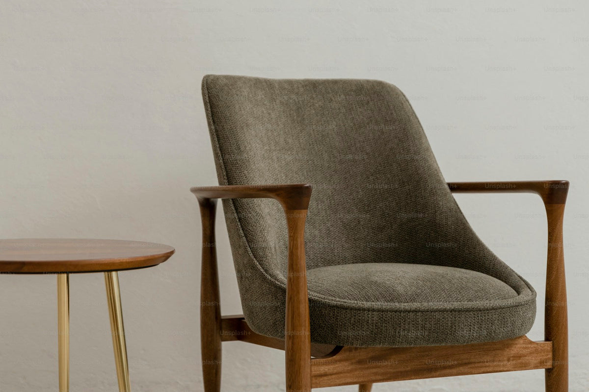 Warm accent chair in a natural MildMeadow interior