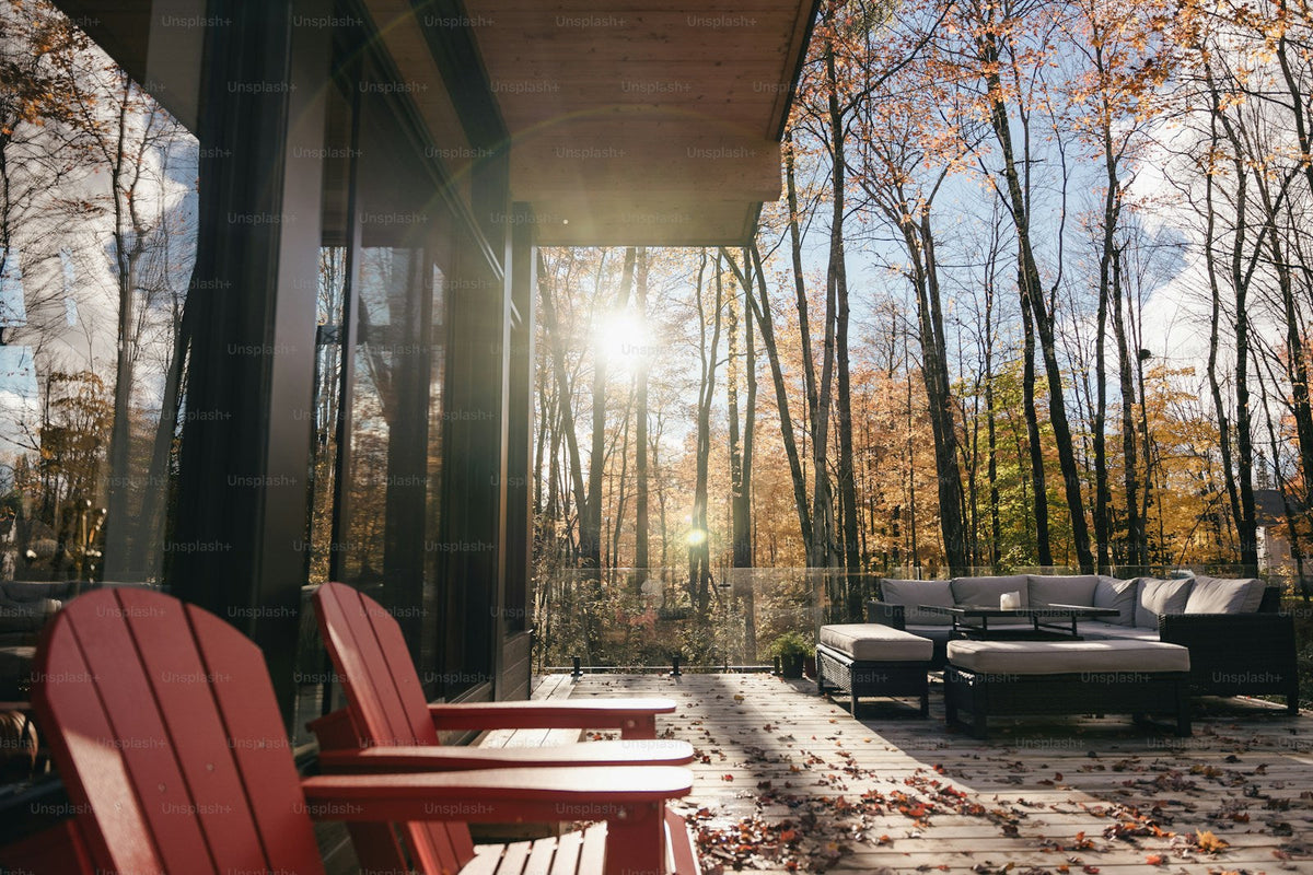 Adirondack chairs in a relaxed natural outdoor setting