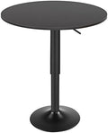 HOOBRO Bar Table, Height-Adjustable Round Pub Table 27-35.4 Inches, Cocktail Table with Sturdy Base, Modern Style, Easy to Assemble, Suitable for Small Space, Black BK58BT01G1