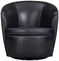 Parker Living Barolo - Vintage Onyx Genuine Italian Leather Swivel Club Chair