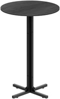 YATINEY Round Bar Table, Counter Height Pub Table, Bar Height Cocktail Table, Versatile Use, for Dining Room, Kitchen, Bar, Pub, Cafe, Black BT10BB