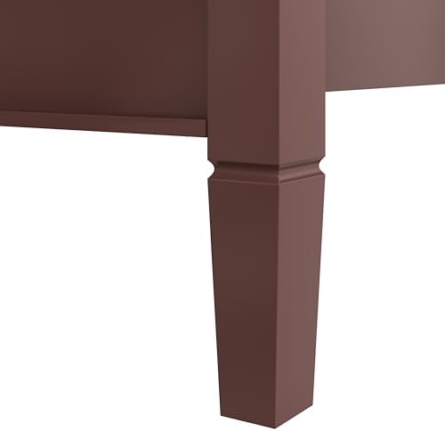 Queen Size Wood Canopy Bed Frame, Walnut Vintage Four-Posters Platform Bed Frames with Headboard, 10-Slat Support Wooden Post Beds, 8" Under Bed Storage, Easy Assembly (Walnut, Queen, 77"H)