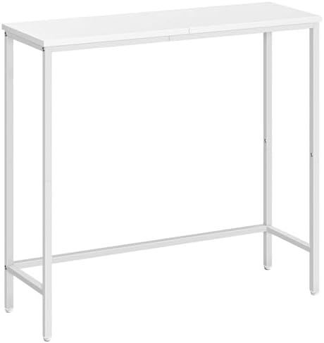 HOOBRO Narrow Console Table, 29.5" Small Entryway Table, Thin Sofa Table, Side Table, Display Table, for Hallway, Bedroom, Living Room, Foyer, White WW75XG01