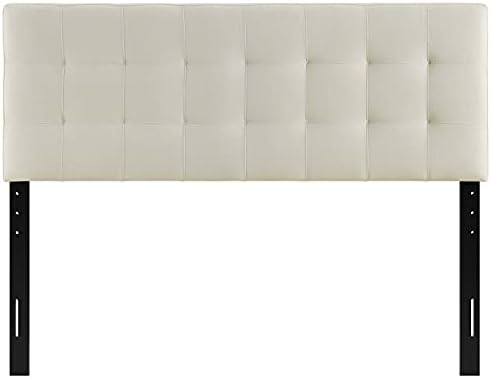 Modway Lily Tufted Linen Fabric Upholstered King Headboard in Ivory