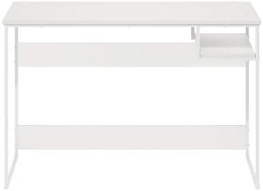 Furinno Moretti 45-Inch Wide Metal Frame Desk, Solid White