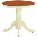 East West Furniture EMT-BMK-TP Eden Dining Table - a Round Wooden Table Top with Pedestal Base, 30x30 Inch, Buttermilk & Cherry
