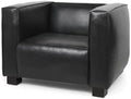Christopher Knight Home Goyette Contemporary Faux Leather Club Chair, Midnight Black and Dark Walnut