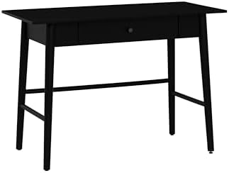 Linon Melissa Black Wooden One Drawer Writing Desk
