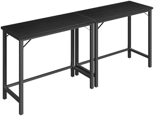 MAHANCRIS Narrow Bar Table, 63-Inch Pub Table for Dining Room, Counter Bar Tables with Sturdy Metal Frame, Connectable Bar Table, Multifunctional Console Table, Black BTBK1601