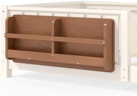 Bellemave Twin Size Montessori Floor Bed with Rails and Slats, Twin Size Floor Bed with Bookshelf and Fence, Low Profile Montessori Beds Frame for Girls, Boys, Beige