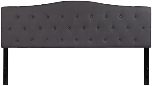 EMMA + OLIVER Dark Gray King Tufted Headboard