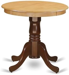 East West Furniture EMT-OMA-TP Eden Dining Room Table - a Round kitchen Table Top with Pedestal Base, 30x30 Inch, Oak & Mahogany