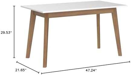 IOTXY Simple Wooden Writing Desk - 47" W PC Laptop Computer Table, White