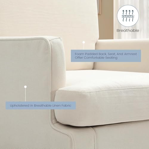 Kromax Accent Chair for Living Room, No Screws Assembly Required, Beige
