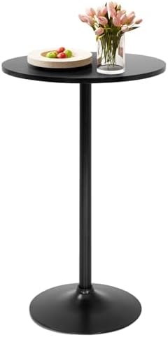 FDW | Bar Table | 40 Inch | Dark Black | Fixed Height Round Table
