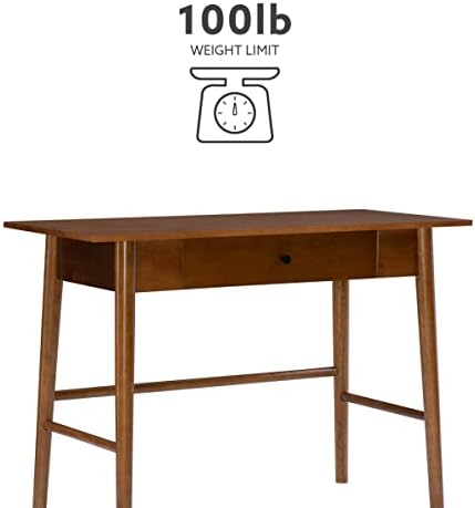Melissa Mid Century Walnut Desk by Linon