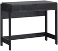 Walker Edison Transitional Office Design, Reeded Drawer Front Detail, Writing Desk with Drawer, Spacious Desktop, Complementary in Living Spaces, 38 Inch, Black