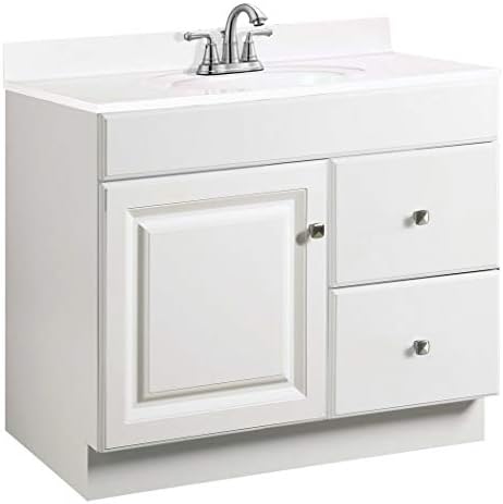 Design House Wyndham Bathroom Vanity, 36", White | , Freestanding, Traditional, Wood, Bath, 597229