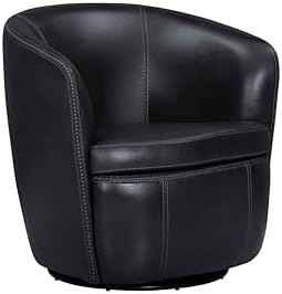 Parker Living Barolo - Vintage Onyx Genuine Italian Leather Swivel Club Chair