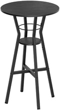 YATINEY Bar Table, 2-Tier Round High Top Table, Pub Table, Home Bar Counter Height, Bistro Tables, for Kitchen, Living Room, Meeting Room, Pub, Black BT03BB