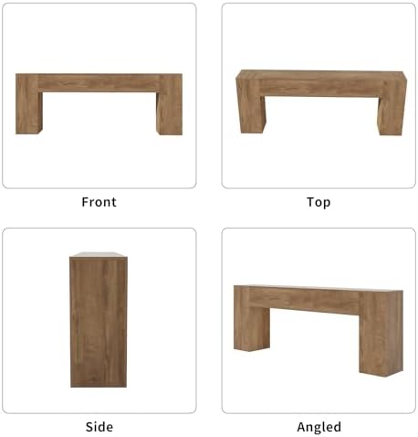 Epecoya Extra Long Console Tables for Entryway 86-Inch, Natural Oak Brown