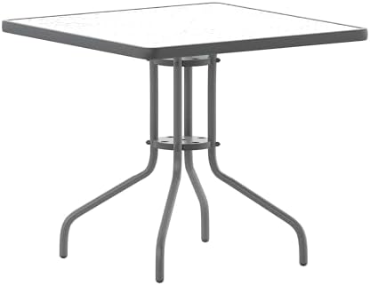 Flash Furniture 31.5 in Square Table, Silver