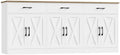 HOSTACK 71"W Farmhouse Kitchen Sideboard Buffet Cabinet with Storage, White