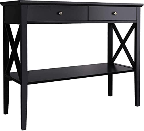 ChooChoo 39" Entryway Table with Drawers and Storage Shelf
