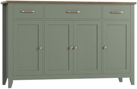 HORSTORS 55" W Buffet Cabinet with Storage, Kitchen Storage Cabinet, Green