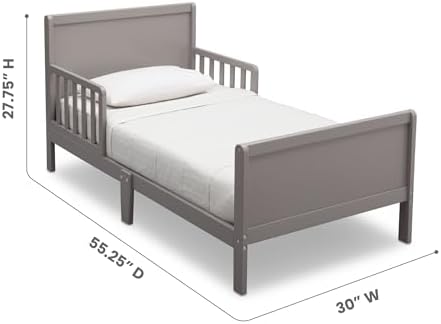 Delta Children Bennett Wood Toddler Bed - Greenguard Gold Certified, Grey