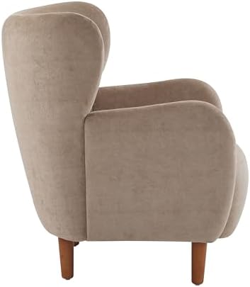 Christopher Knight Home Dolly Mid-Century Modern Velvet Upholstered Wingback Club Chair, Living Room Lounge Chair for Relaxation, Reading Armchair, Solid Wood Living Room Accent Chair, Camel+Brown