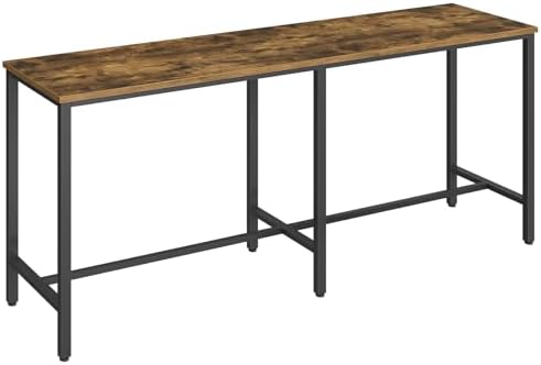 YATINEY 78.7" Long Bar Table, Counter Bar Height Table, High Top Table, Rectangular Hightop Bar Pub, for Kitchen, Living Room, Entryway, Rustic Brown and Black BT20BR