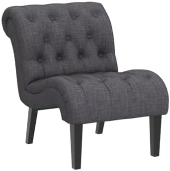 Accent Chairs Set of 2 Upholstered Living Room Side Chairs Grey
