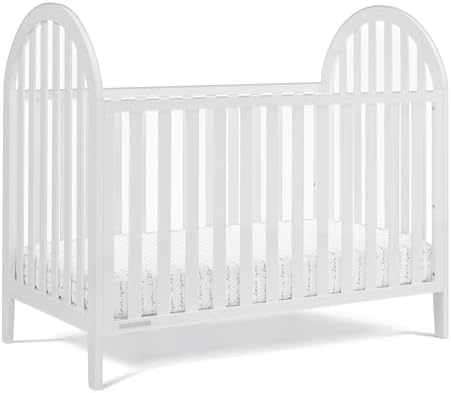 Delta Children Milano 4-in-1 Convertible Crib - Greenguard Gold Certified, Bianca White