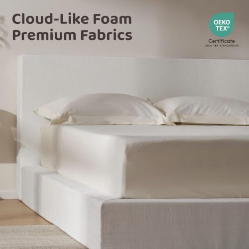 RECCI AirFrame King Size Upholstered Bed Frame with Plush Padded Headboard