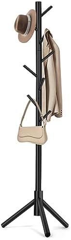 WANGMUXIA Coat Rack, Freestanding Coat Rack with 8 Hooks and 3 Adjustable Size Tree Coat Racks for Bedroom, Hallway, Entrance, Office, for Hats, Coats, Scarves, Handbags