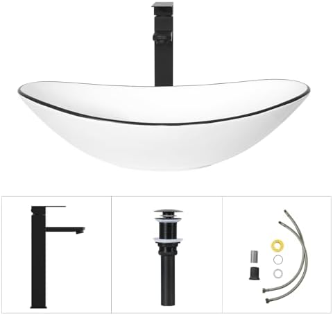 24 Inch White Bathroom Vanity with Marble Texture Top, Traditional Standing Pedestal Cabinet with White Boat Ceramic Sink