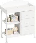 Yetom Changing Table, 3 Drawers&2 Shelves, Changing Table Dresser, White