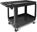 MaxWorks 50993 500-lb Utility Service PP Cart with Two Trays and Wheels 40 inch x 17 inch Overall Dimensions