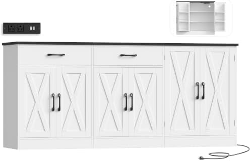 HOSTACK 71" W Kitchen Buffet Cabinet with Storage, Large Coffee Bar Cabinet