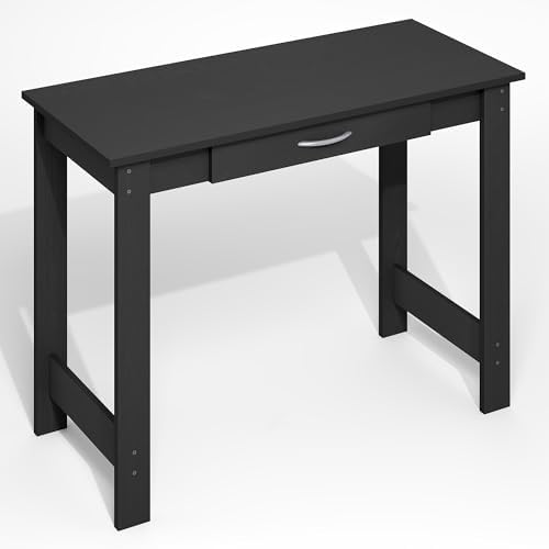 Furinno Jaya Desk, 39.2 Wide Computer Desk with Drawer, Darkwood