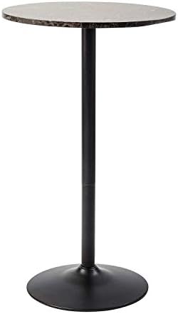 Pearington Lucia Round Cocktail Bar, Pub, and Bistro Table with Faux Marble Top Finish, Multipurpose Table for Any Setting, 1 Pack