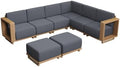 Aoxun Patio Furniture Set, 8 Piece Outdoor Sofa Set, Yellow/Dark Gray