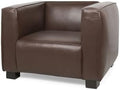 Christopher Knight Home Goyette Contemporary Faux Leather Club Chair, Dark Brown and Dark Walnut