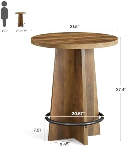 Tribesigns Round Bar Table Set of 3