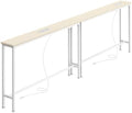 SUPERJARE 78.8 inch Narrow Behind Couch Table with Charging Stations