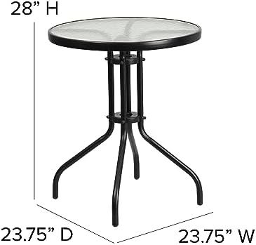 Flash Furniture 23.75 in Round Table, Black