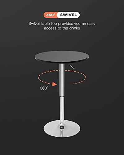 Modern Bar Table Height Adjustable Kitchen Dining Table Round Pub Table Counter Table Bar Top Table Tall Table Hydraulic Dining Room Home Kitchen Table
