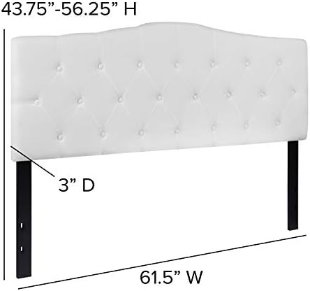 EMMA + OLIVER White Queen Tufted Headboard
