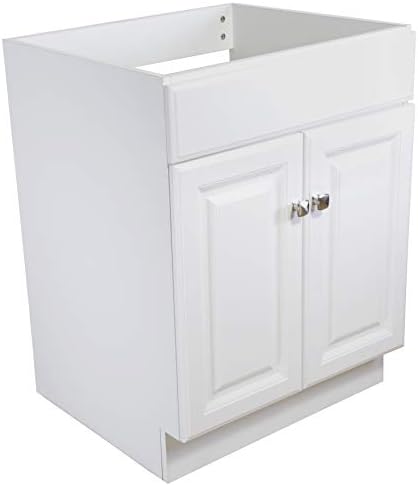 Design House 597138 Wyndham 24 Inch Unassembled 2-Door Bathroom Vanity Without Top, White | , Freestanding, Traditional, Wood, Bath, 597138